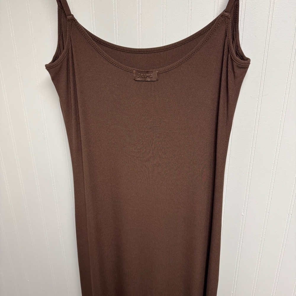 Skims XL Cocoa Soft Lounge Long Slip Dress - Picture 7 of 10